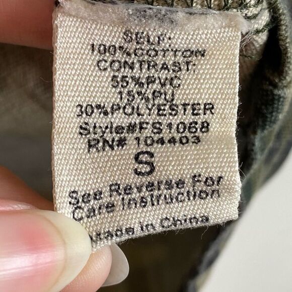 Fifty Street Green Camo Leather Sleeve Jacket - Picture 8 of 9